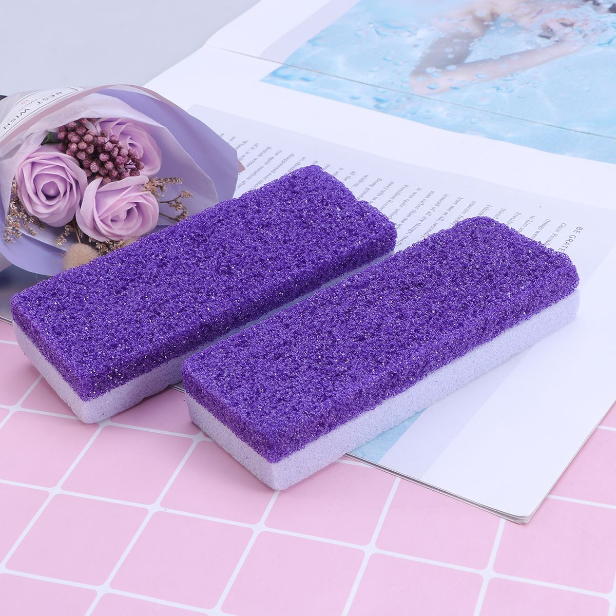 2 stk fodpleje exfoliator pedicure værktøj fod pimpsten blok callus remover scrubber død hård hudfjerner rengøringsmiddel  a35