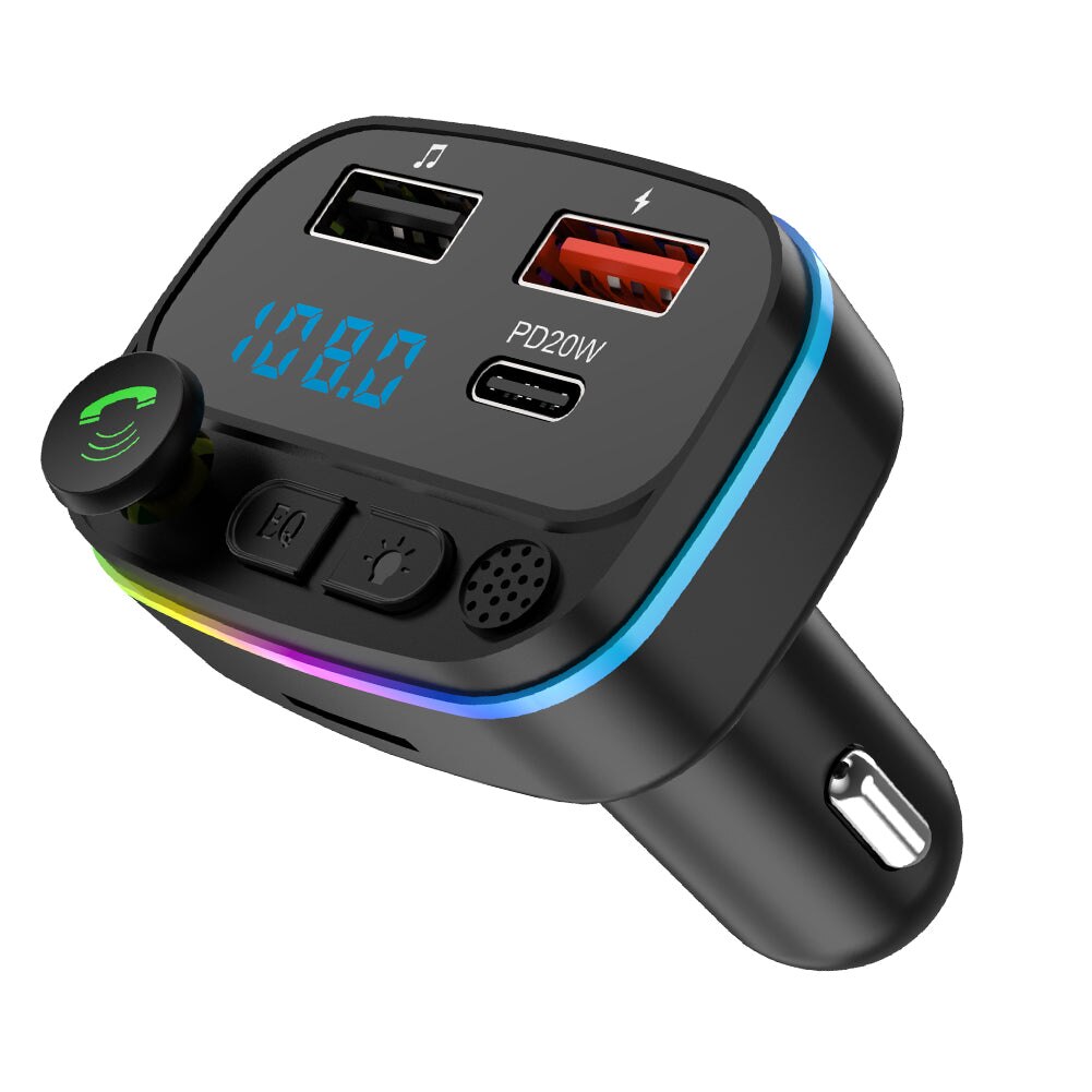 Car fast charger,  mp3 music players, navigation, voice reports, hands-free calling, audio receiver, wireless bluetooth 5,0 fm transmitters