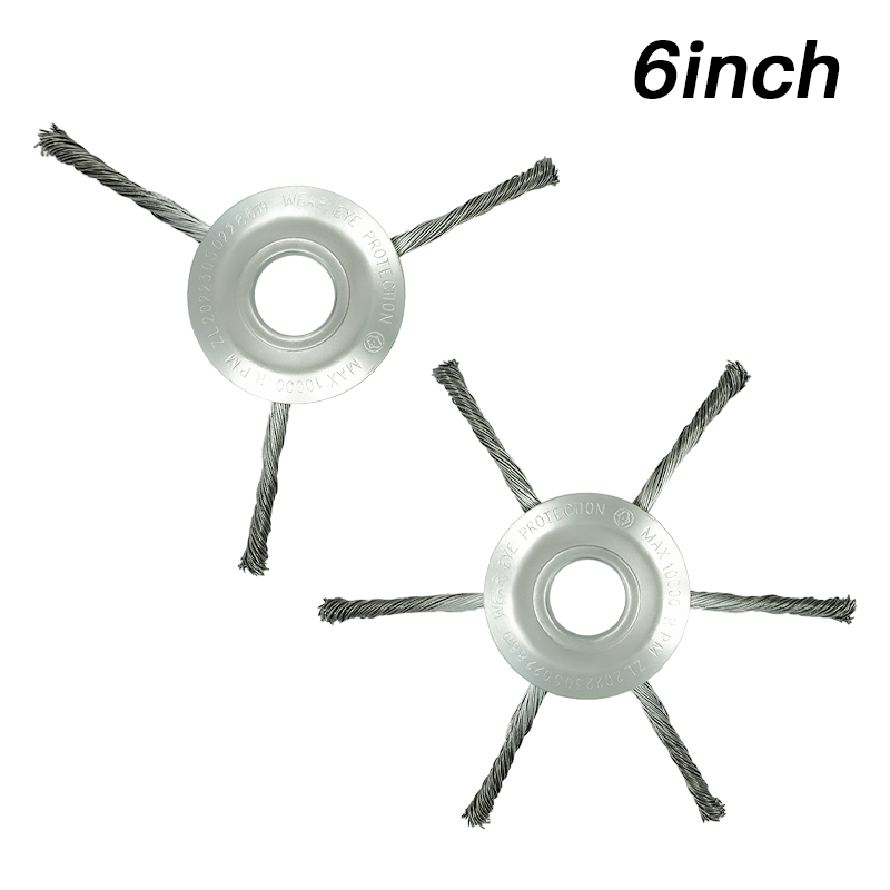 Lusqi Staaldraad Gras Trimmer Kop 6/8/9Inch Versterkte Universele Onkruidborstel Fit Rechte As Bosmaaier Verwijdering Mos Roest: Black
