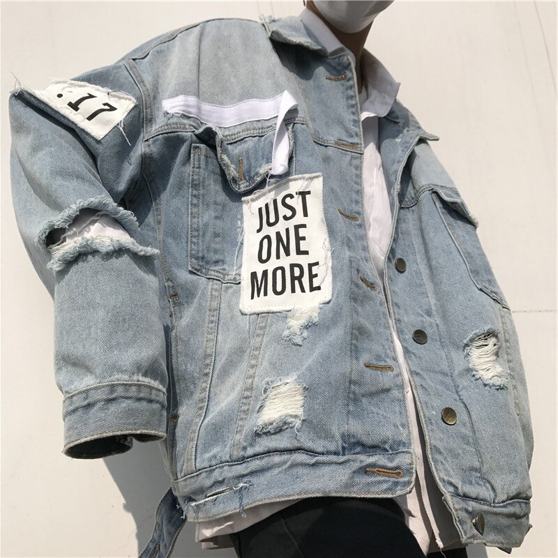 Lente En Herfst Ripped Gat Denim Jas Heren Koreaanse Trend Knappe Bf Wind Jas Student losse Jas