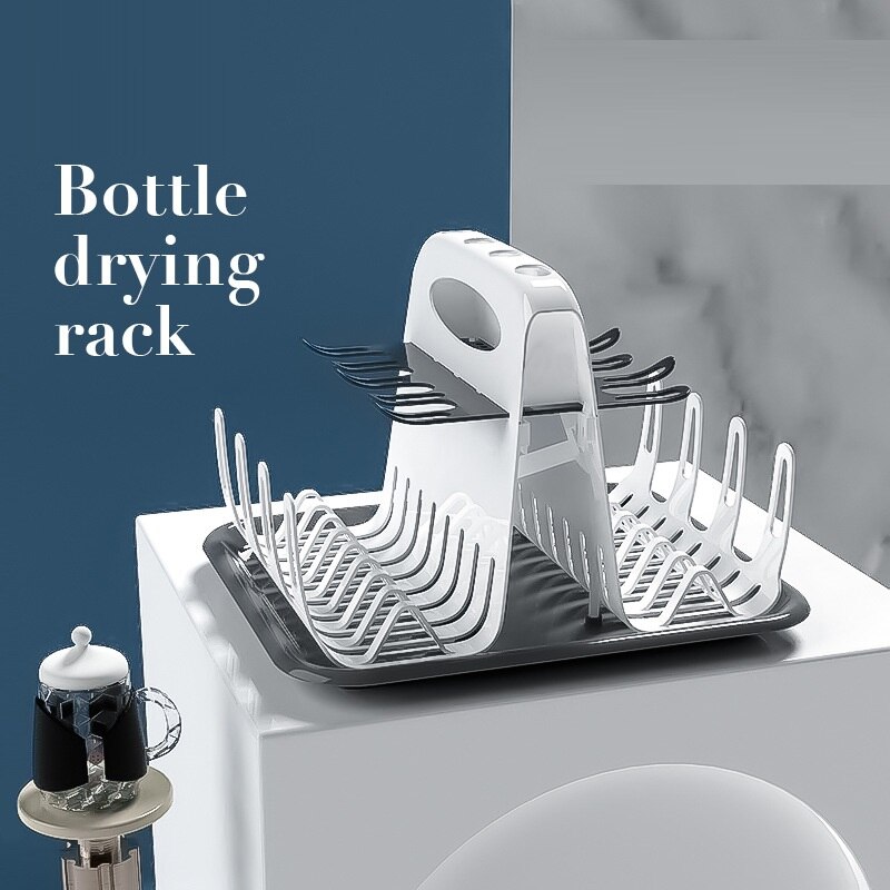 Porte-biberons multifonction pour bébé, boîte de séchage, égouttoir en plastique, anti-poussière, rangement mains libres