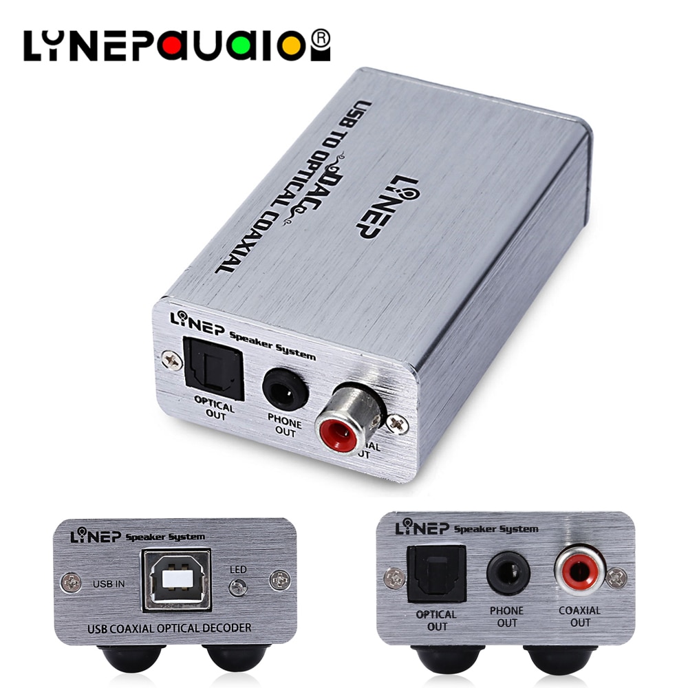 Computer USB External Sound Card PCM2704 Chip Fiber Coaxial Digital Signal Output Analog Signal 3.5mm Headphone Outputs