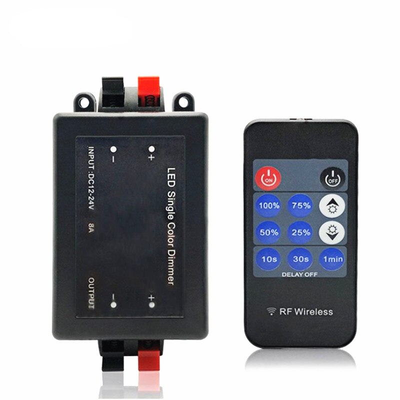 LED Single Color Dimmer 3Key 11Key RF Remote Control Wireless Plastic LED Dimmer Controller 12V 24V DC 8A: 11key