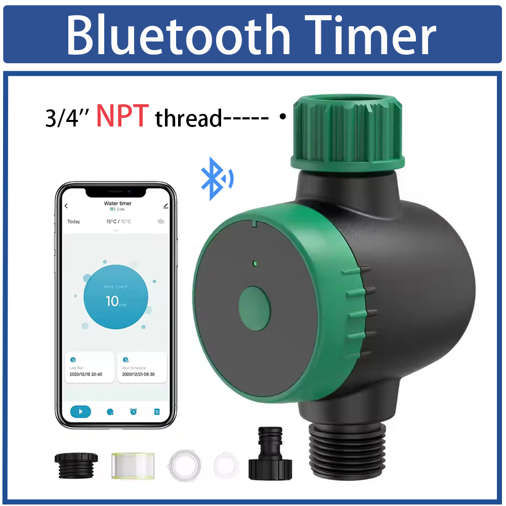 Bluetooth Garden Water Timer App Control Drip Irrigation System Programmable Automatic Irrigation Timer with Hub: black
