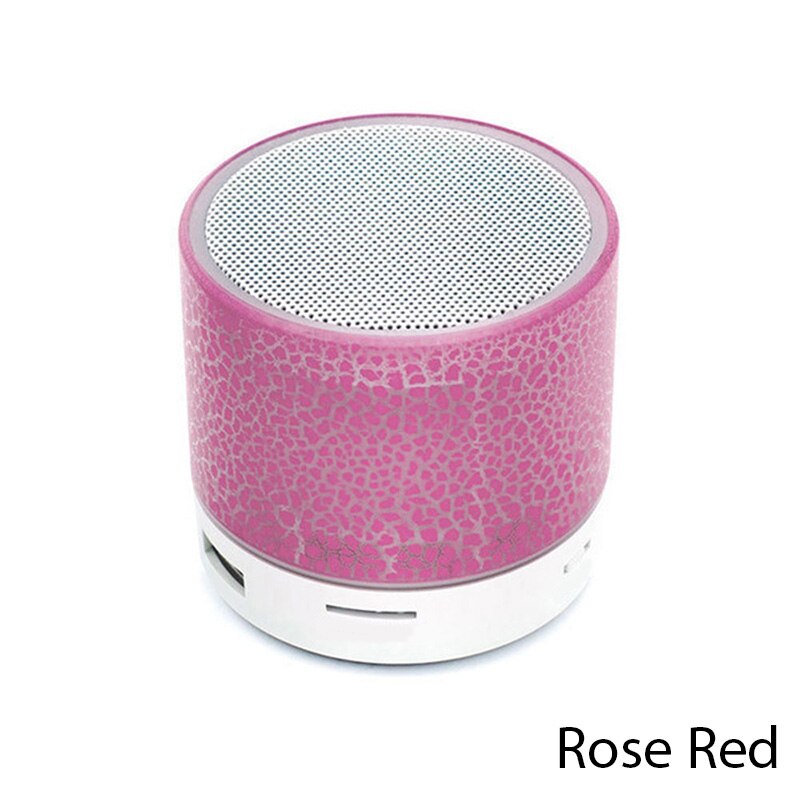 Wirless Bluetooth Speaker Led Light Crack Mini Portable Speaker Outdoor Sound Box Voor Mobiele Telefoon: Rose Red