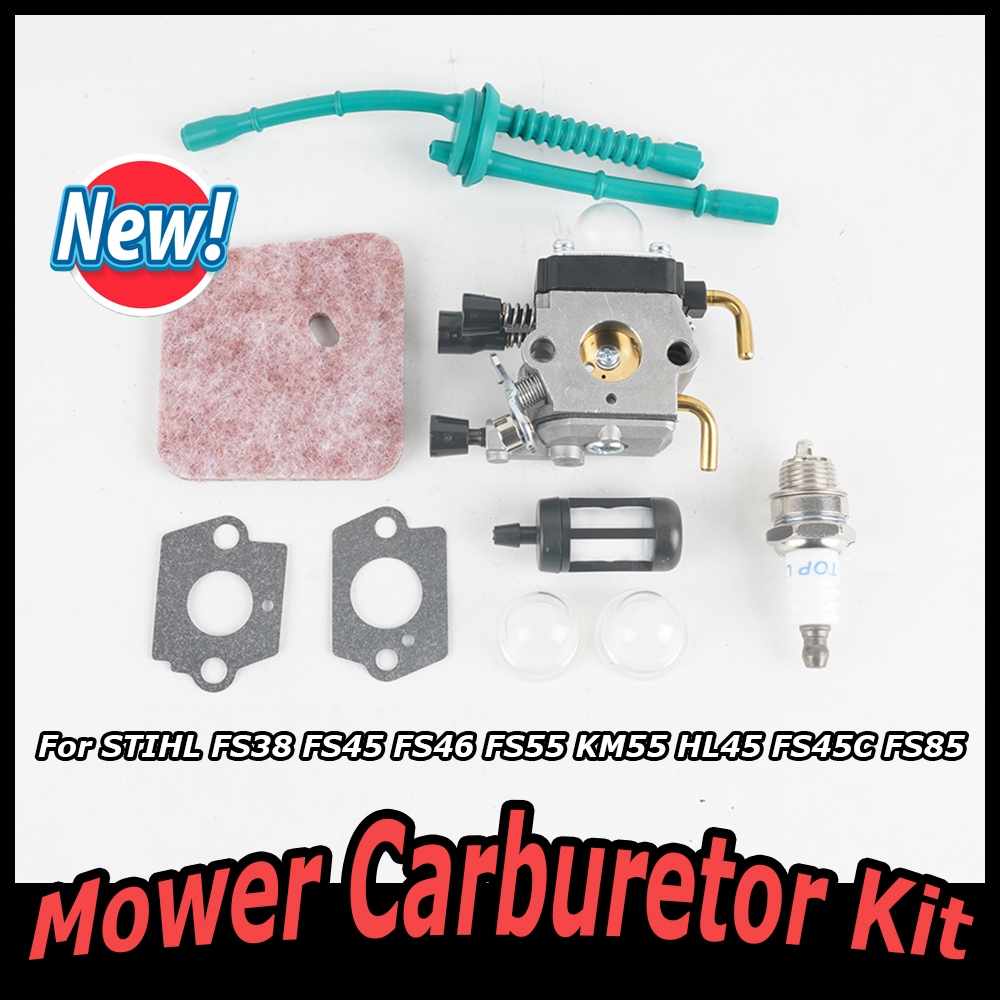 Kit de carburador para cortador de grama, aparador de grama com filtro para stihl fs38 fs45 fs46 fs55 km55 hl45 fs45cf85 C1Q-S66 C1Q-S71 C1Q-S97 C1Q-S186