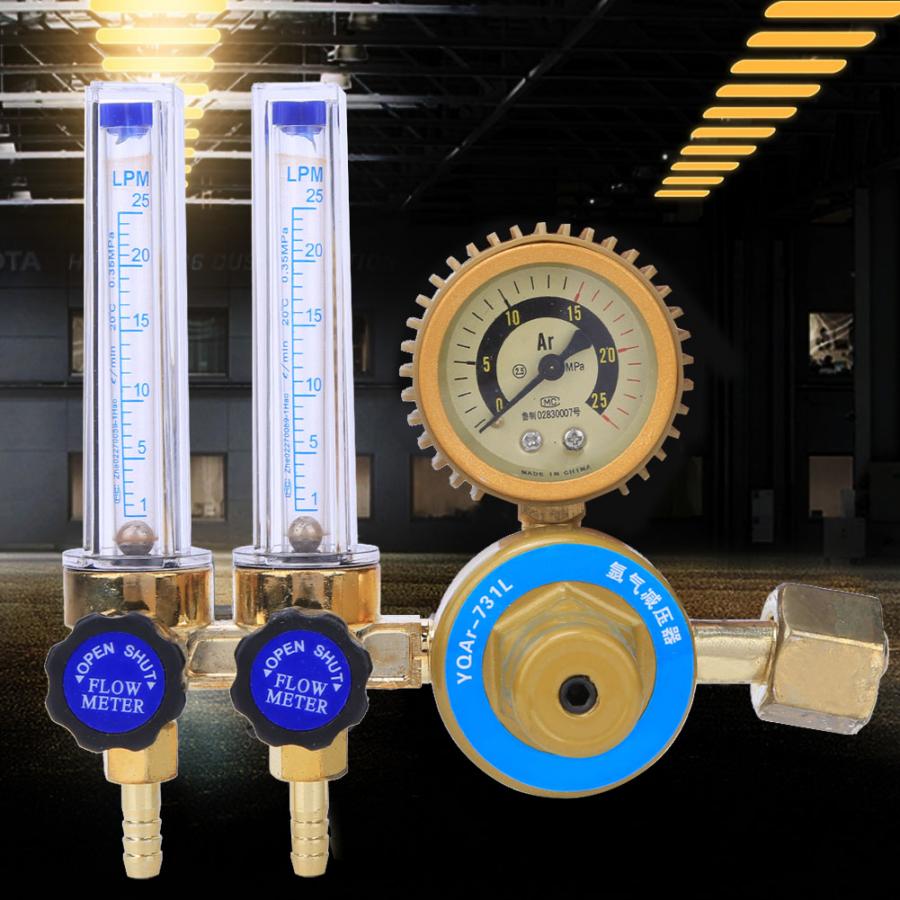 Air Compressor Pressure Regulator 0.25MPa Argon Gas Pressure Reducer Regulator Double Gauge Meter Welding Accessory Gas