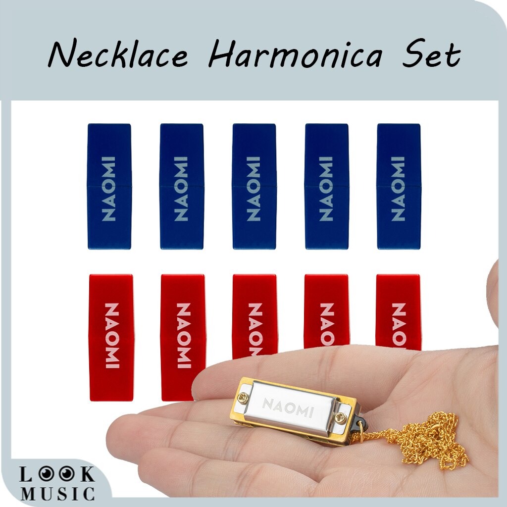 Naomi 10 Stks/set Mini Harmonica Sleutel Van C 4 Gaten Harmonica Metalen Ketting Voor Student Beginners