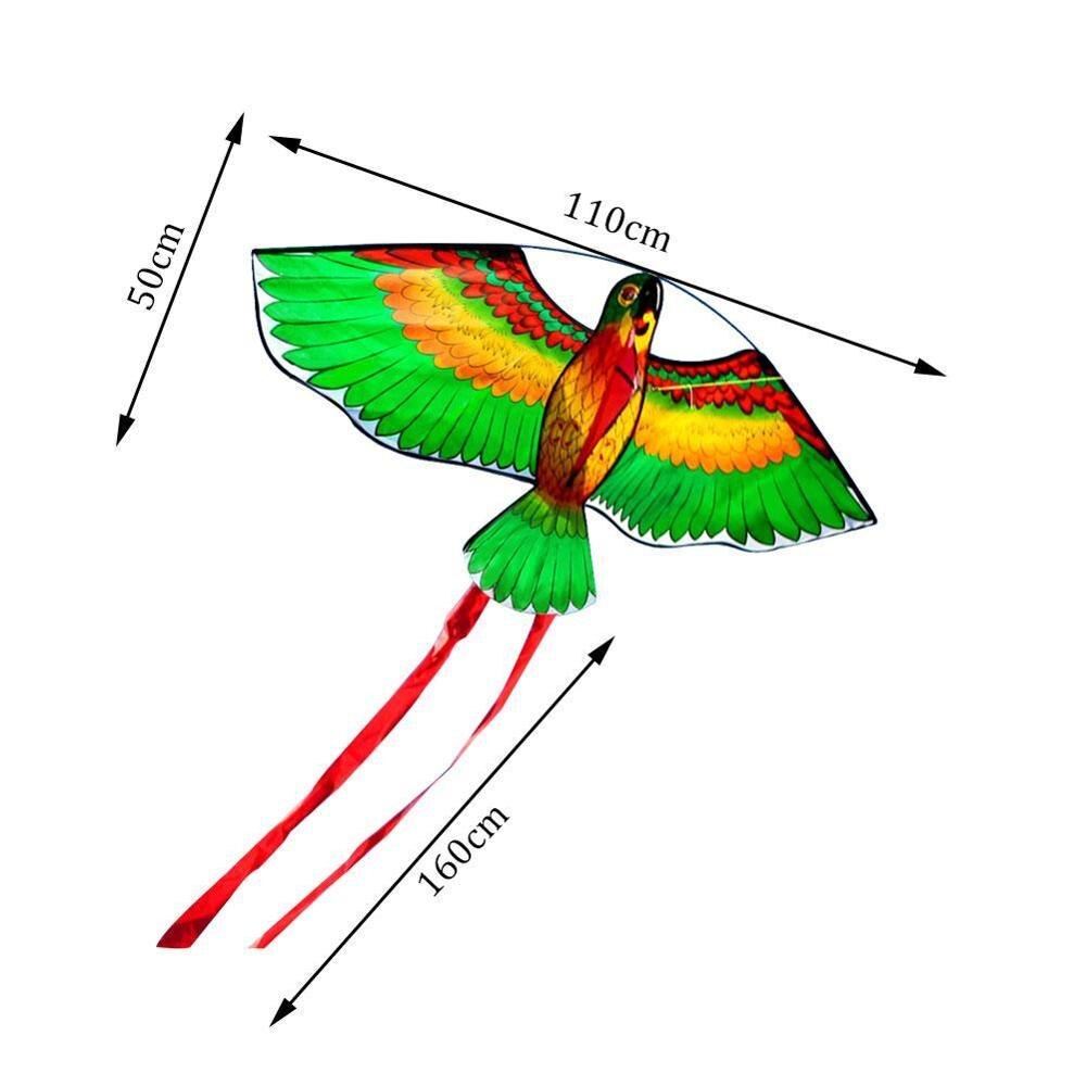 Outdoor Papegaai Vogel Vliegende Speelgoed 1.1M Cartoon Papegaai Kite Met Plastic Handvat Enkele Lijn Outdoor Kinderen Vliegende Vogel Vliegers speelgoed