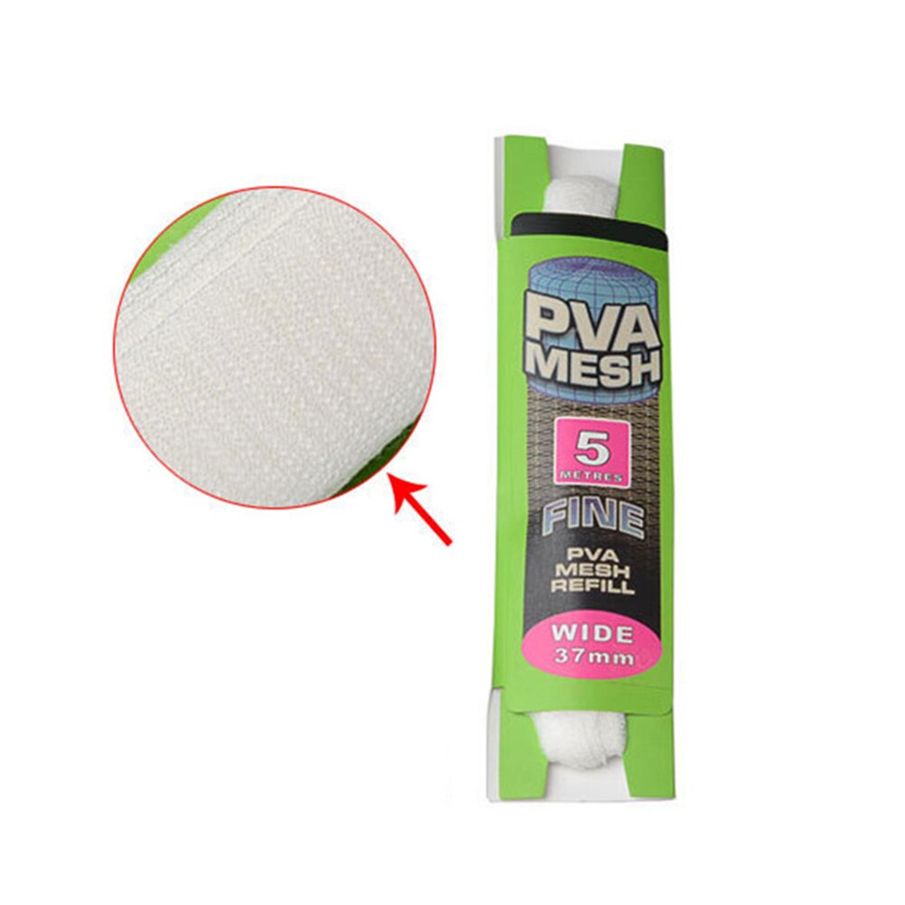 5M 25/37MM PVA Soluble Narrow Fishing Network Refill Stocking Bait Bag Protect Fish Net Rig Hook Bait Feeder Fishing Lure: 37MM