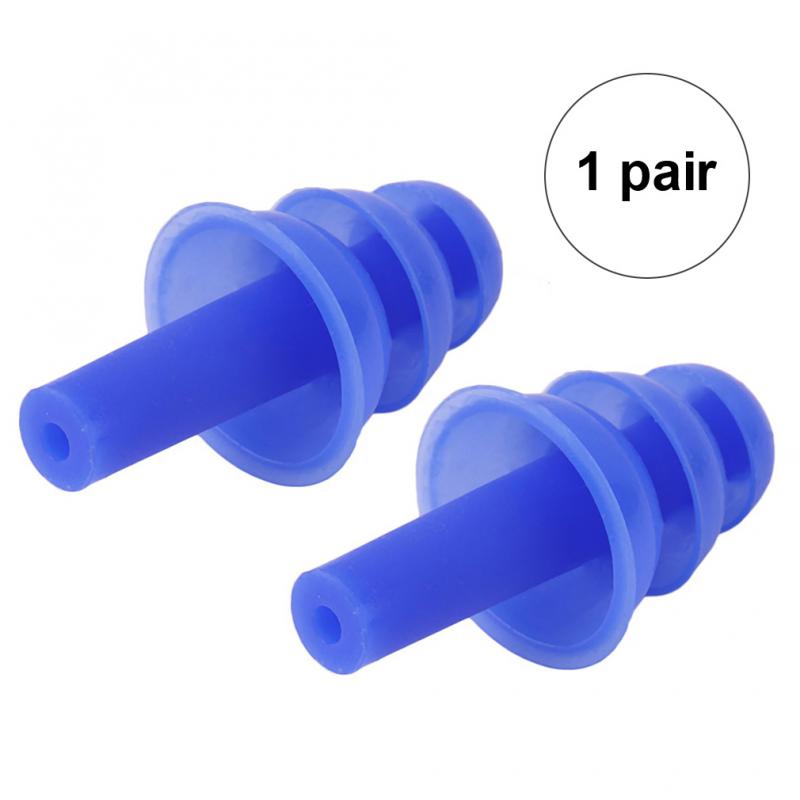 1 par blå spiral solide praktiske silikone ørepropper anti støj snorken ørepropper behagelige til studier soveværktøj sæt/sæt: Default Title