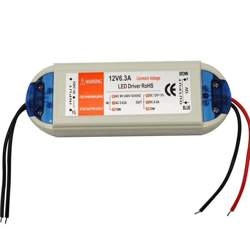 Led driver 18w led voeding led transformator 12v 5W 18w 28w 48w 72w 100w voor led strip mr16 mr11