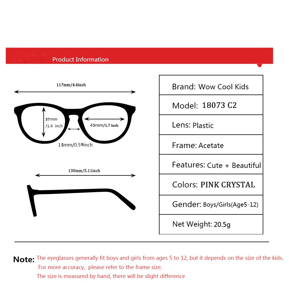 Kirka Transparent Glasses Kids Child Girl Round Glasses Frame Myopia Optic Spectacle Retro Frame Kids Computer Glasses Frame