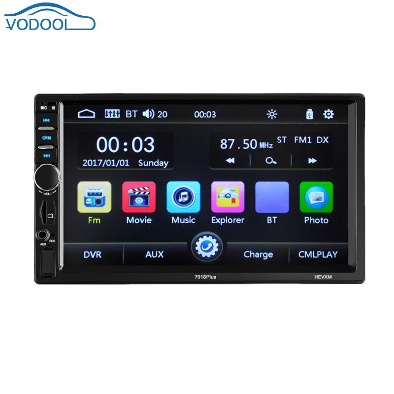 VODOOL 7in LCD Bluetooth High Definition Car Auto MP5 MP3 Player Touch Screen FM Radio With Remote control USB Charger