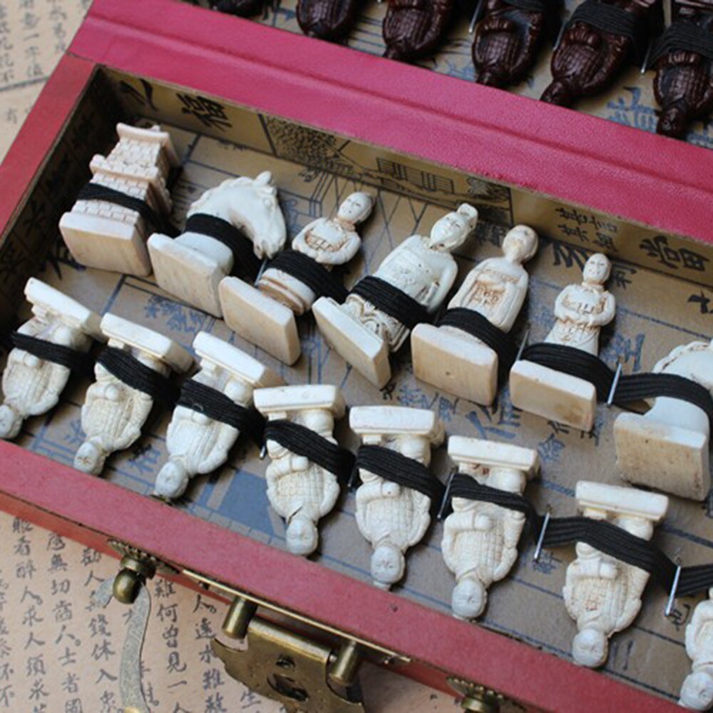 Wooden International Chess Set Terracotta Warriors Chess Pieces Chess Game Christmas