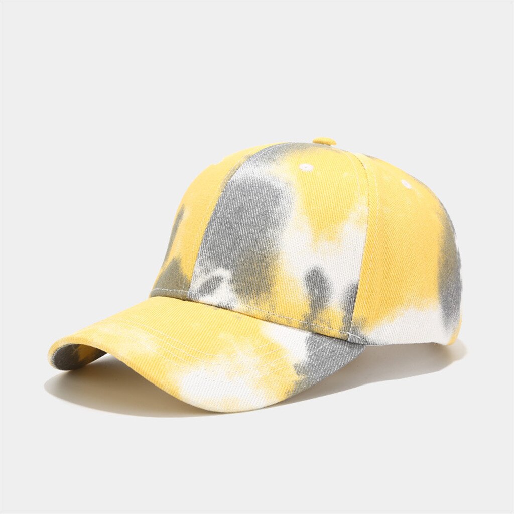 Tie-Dye Printing Ladies And Men's Baseball Caps Men And Women Couples Colorful Baseball Caps Adjustable Caps Sun Hats: YE