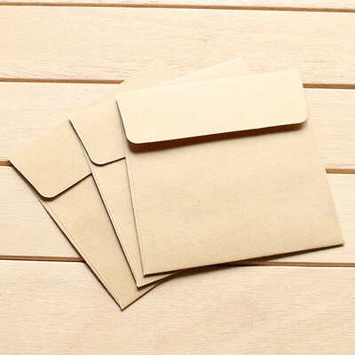 Mini enveloppe carrée en papier Kraft, carte de rangement carrée, 10x10cm, lot de 10 pièces: 1