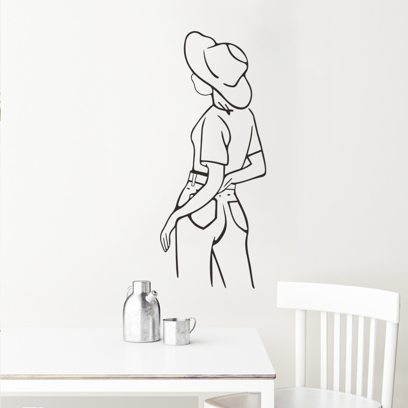 Moderne Stijl Schoonheid Terug View Muursticker Meisjes Kamer Home Decoratie Behang Woonkamer Slaapkamer Muurschildering Verwijderbare Stickers