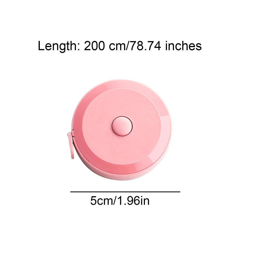 2M taille meetlint handige tuimelaar meetlinten dubbele schalen nauwkeurige kleding meetlint voor doek breien: Roze