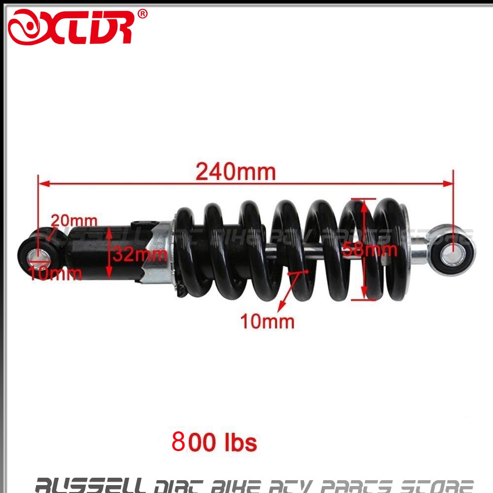 240mm Hydraulic Shock Shockie Shocker Absorber Suspension 800lbs For Thumpster Cross ATV Sachs Madass 50-125cc QUAD Accessories