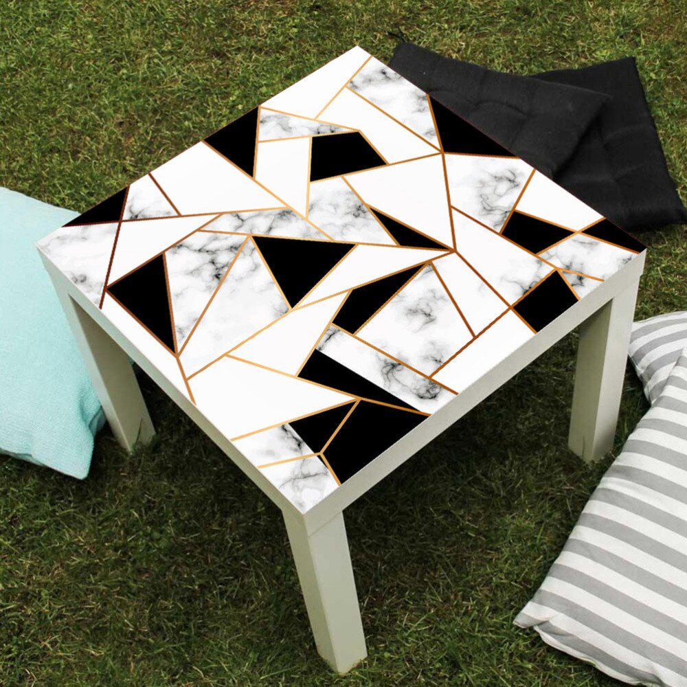 Abstract Crystal Block Tile Sticker PVC Waterproof Square Table Sticker Table Cloth Desktop Protective Film Desk Decals Covering