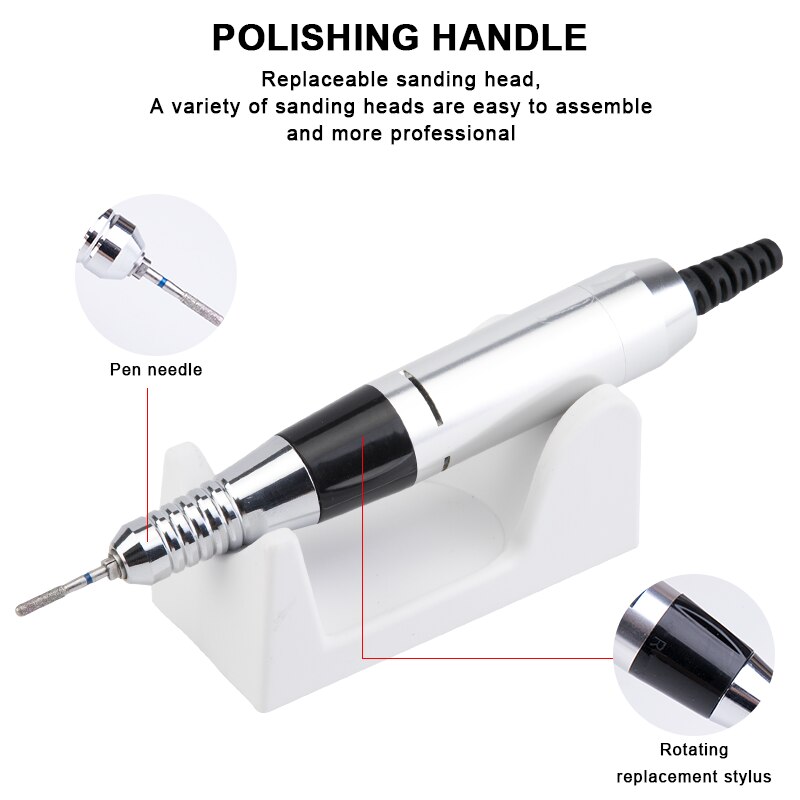 35000RPM Electric Nail Drill Machine M3 Electric Manicure Machine Set Accessory Pedicure Kit Ceramic Nail Drill Bit Nail Tools