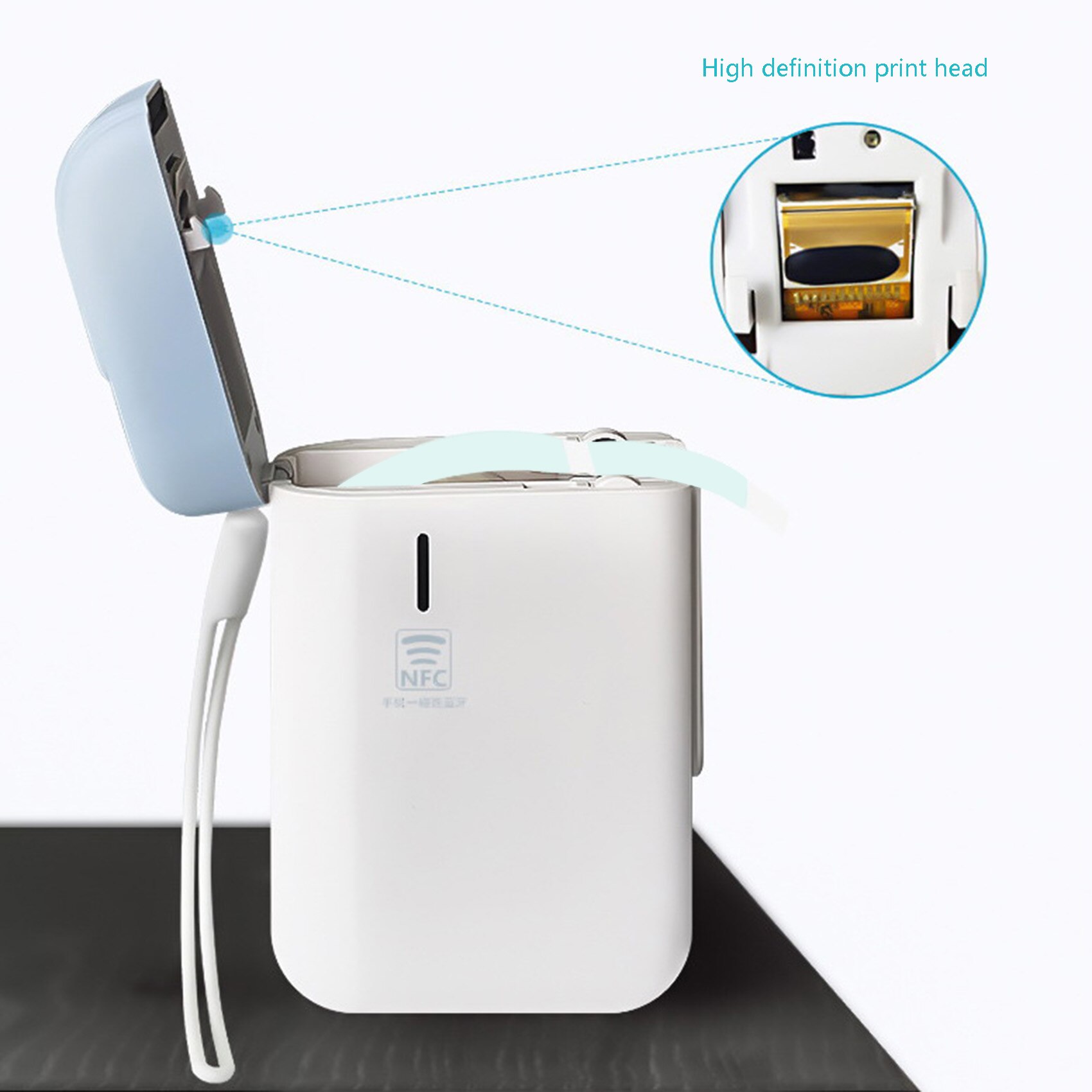 Label Printer, Portable Smart Label Machine with Bluetooth Thermal Label Printer (1 Roll of Paper, 1 Label Printer)