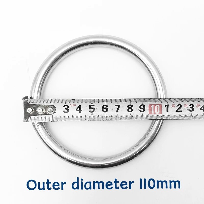 304 Edelstahl Big O Ring 70/90/100/120/200/250mm Außen Durchmesser 8/10/12mm Dicke Umreifung Geschweißte Runde Ringe
