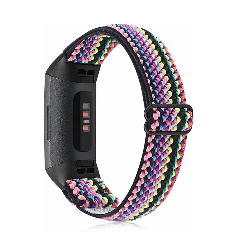 Nylon Strap for Fitbit Charge 5 Band Sport Elastic Replacement Wristband Bracelets For Fitbit Charge 6: M / Blue Pink