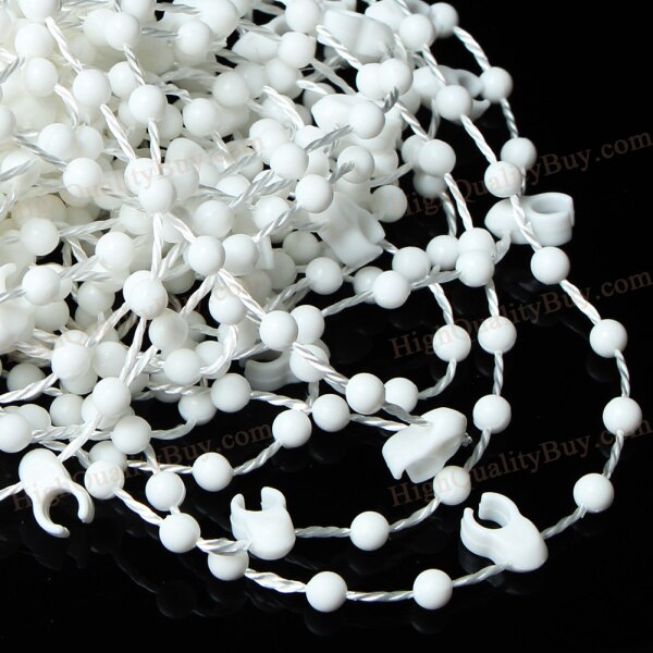 10M White Roller Shade Vertical Blinds Beads Chain for 89mm Slat Shutter Roman Shade Vertical Curtain Home Room Window Use