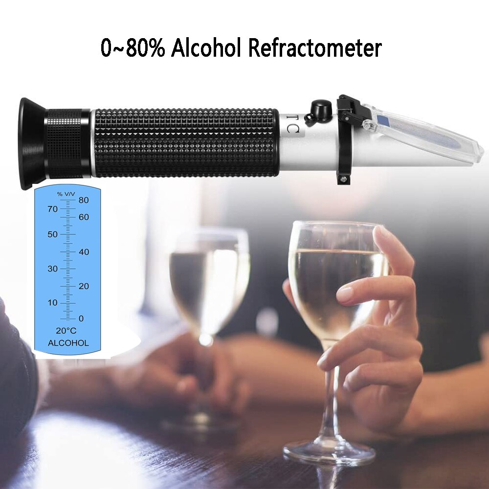 Alcohol Refractometer For Spirit Alcohol Volume Percent Measurement With Automatic Temperature Compensation Alcohol Hydrometer