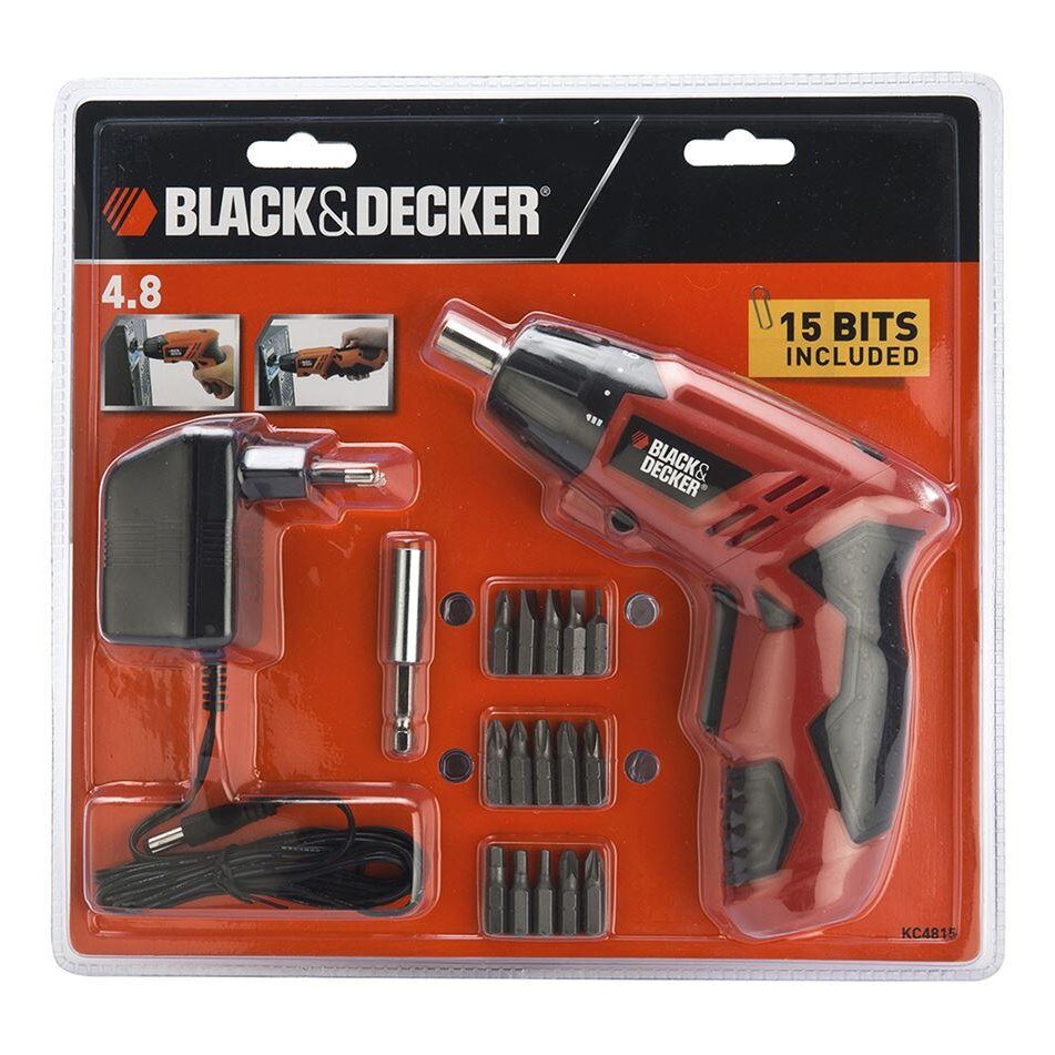 Black & Decker KC4815L 3.6Volt Li-Ion Rechargeable Screwdriver + 15 Piece Screwdriver bit