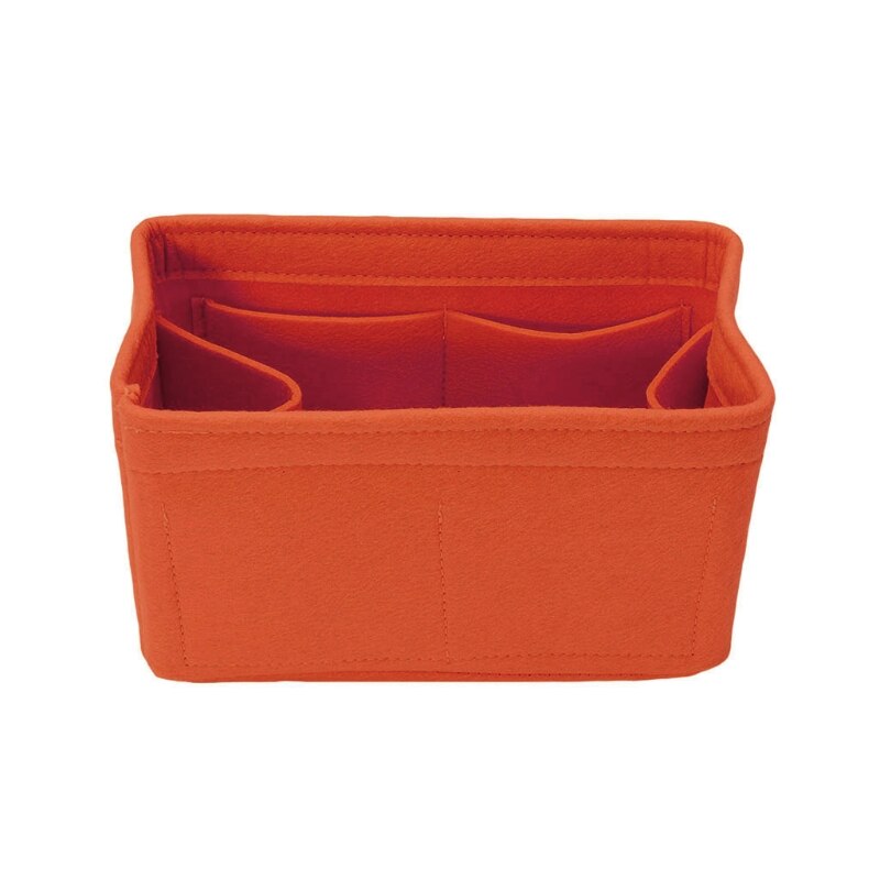 Nowe wielofunkcyjne kobiety filc wkładka torba makijaż torby kosmetyczne podróż wewnętrzna torebka przenośna torebka do przechowywania organizator Tote S/M/L: Pomarańczowy / L
