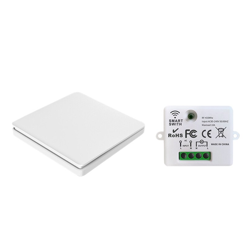 10A Wireless Contact Switch Light+433MHZ Wireless Electrical Home Remote Control Compatible For Google And Alexa Home: Orange