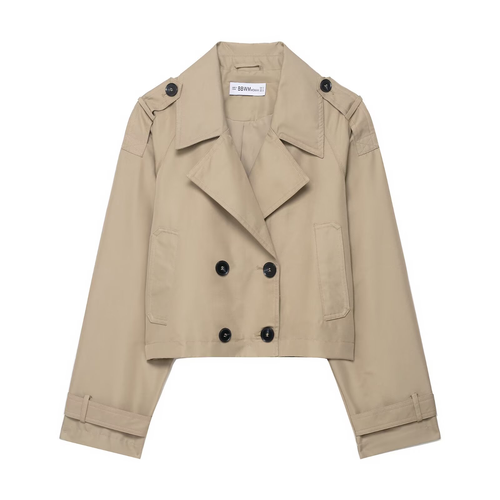Elegante herfst Engeland 2025, dameswindscherm, rechte dubbele rij knopen, mode, vintage streetwear, casual vrouwelijke windjas: L / Khaki