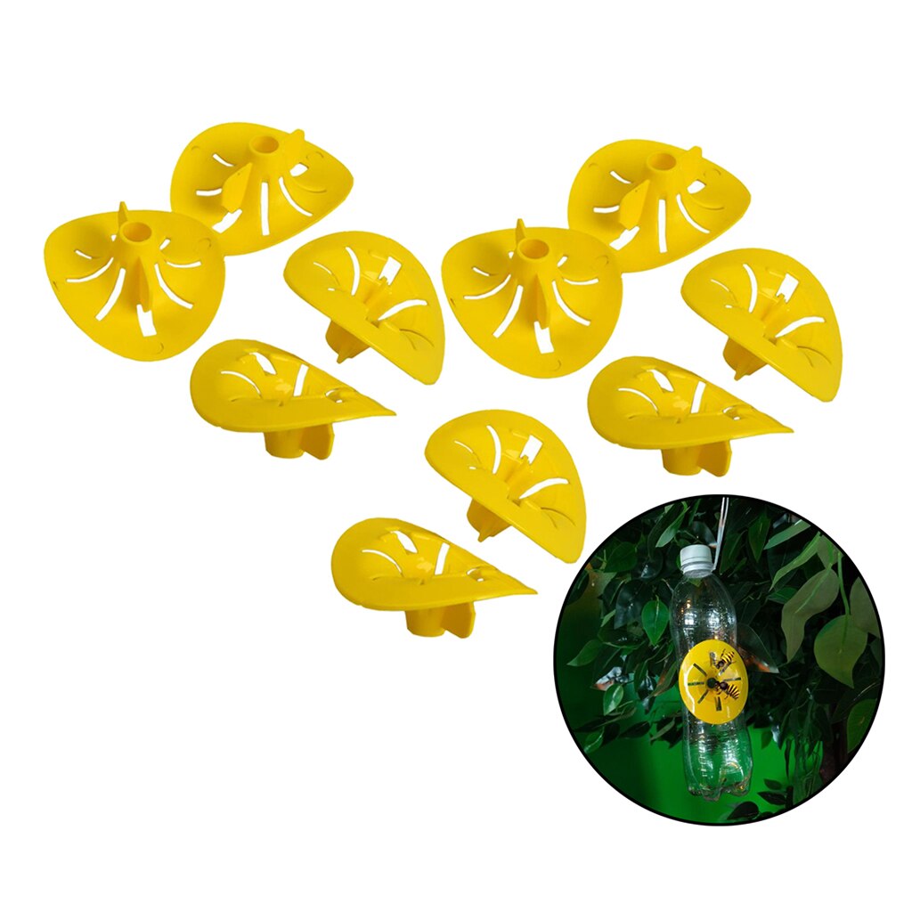 10Pack Wesp Val-Wesp Catcher, Bee Val, Geel Jas Vallen, Fruit Fly Trap, hornet Val, Indoor, Outdoor, Zandloper-Vormige
