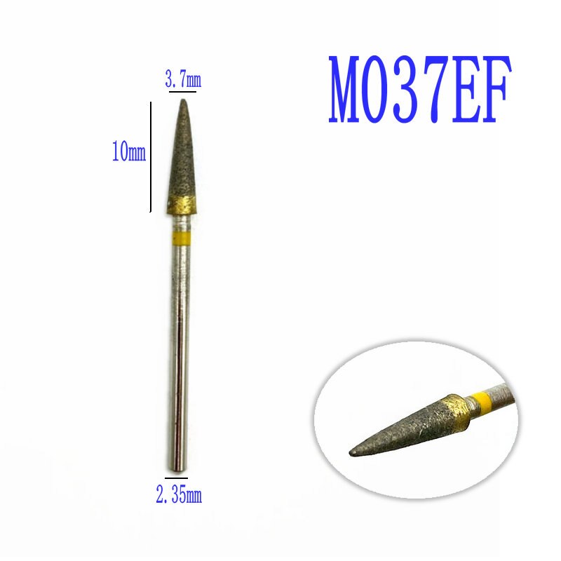Fuly- Sintered Diamond HP Polisher Grinder for Polishing Trimming Drill 2.35mm Shank Dental HP Polishing Burs: M037EF