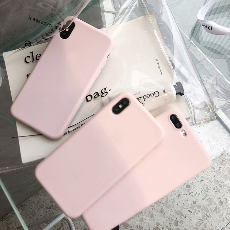 Funda de teléfono rosa claro para iphone X XS Max XR X 8 7 6S 6 Plus SE 11 12 13 Pro Max 12 mini fundas traseras suaves de silicona