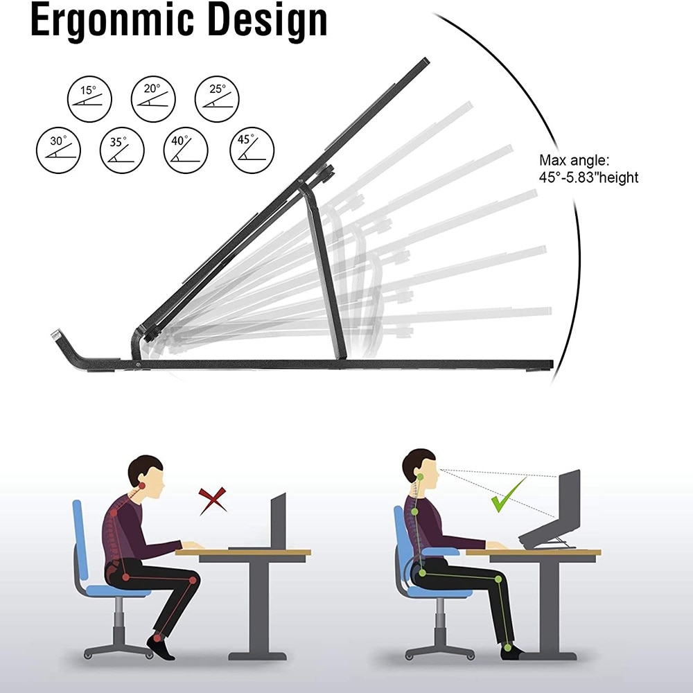 New adjustable laptop stand, plastic foldable non-slip desktop notebook portable holder, support for macbook air, tablet mount