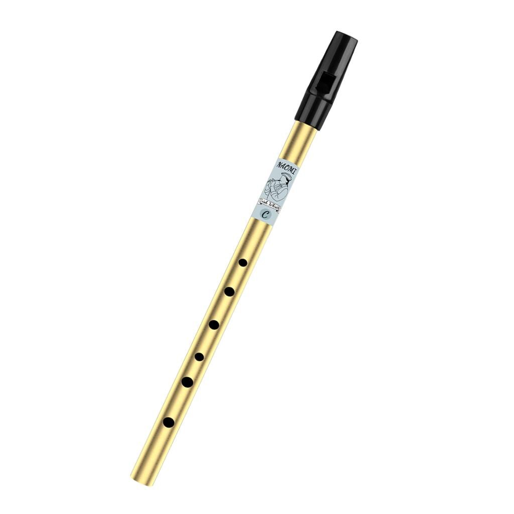 Irsk fløjte fløjte c / d nøgle fløjte 6 hul klarinet fløjte forniklet flauta messing musikinstrument: Højt c guld