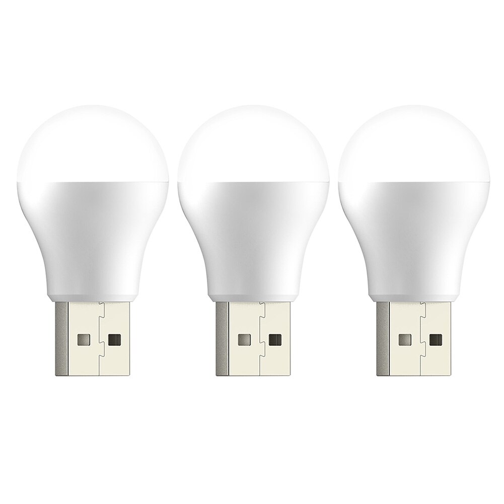 Usb Plug Nachtlampje Usb Kleine Boek Licht Led Bescherming Leeslamp Oogbescherming Leeslamp Plug En Play: 3Pcs White