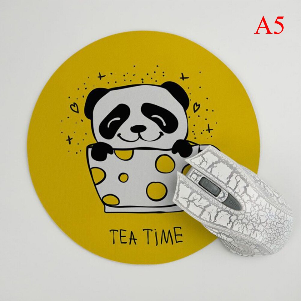 Gaming Mouse Pads Cat Dog Horse Panda Computer Mouse Padding Mat Ultra Soft Natural Rubber Annimal Series Mice Pad Round: Gray