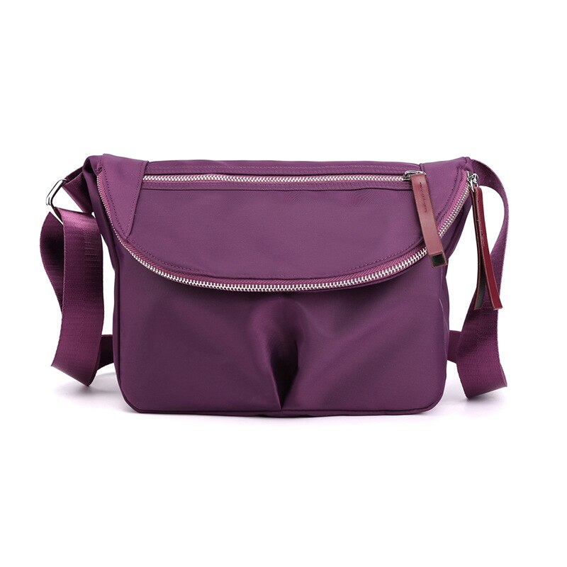 Nylon Schoudertas Herfst/Winter Vrouwen Mode In Zuid-korea Vrouwen Tas Hoge Capaciteit messenger Bag: violet