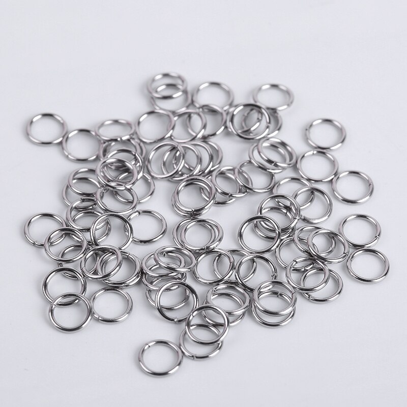 200 unids/lote de acero inoxidable anillos de salto abierto anillos de Split para la fabricación de la joyería DIY conector Accesorios: 0.8x6mm 200Pcs