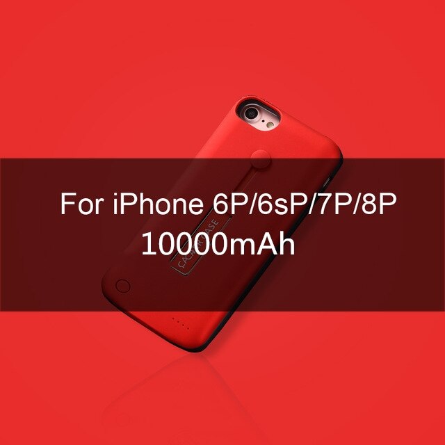 10000mAh Power Bank For iphone 6 6s 7 8 Plus Battery Charger Case For iphone X XS Max XR Battery Case Charger Case Backup: Red i6P 6sP 7P 8 P