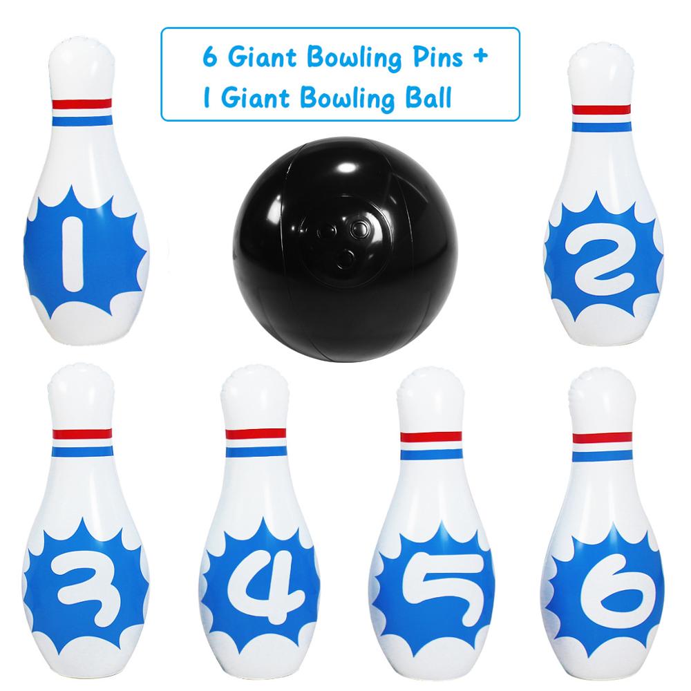 Kids Bowling Set Opblaasbare Outdoor Speelgoed Hilarische Fun Jumbo Opblaasbare Bowling Pins Voor Peuter Gazon Spelen Sport Games