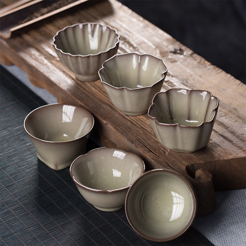 Chinese Handmade Ceramic Tea Cup, Kung Fu Tea Set, Vintage Style