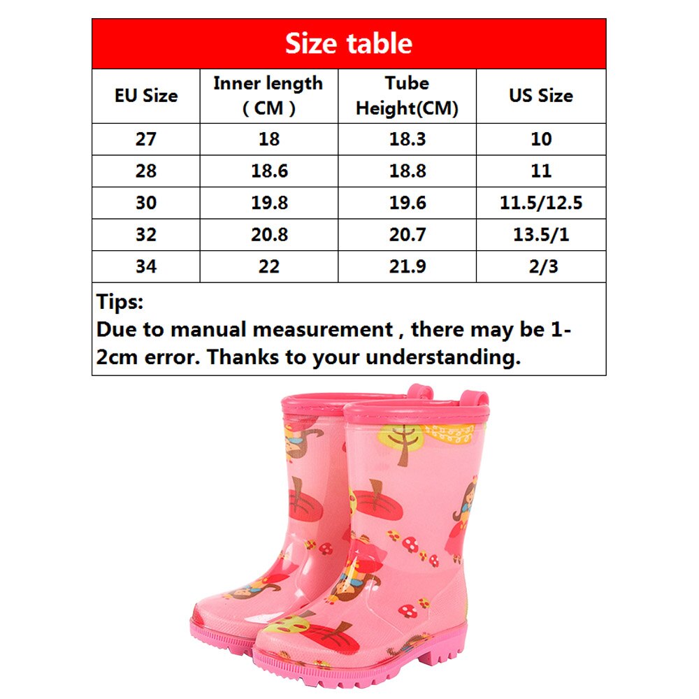 Botas de lluvia impermeables con estampado de PVC para niños, Botas de lluvia antideslizantes para estudiantes, Botas de lluvia para salir en un día nublado