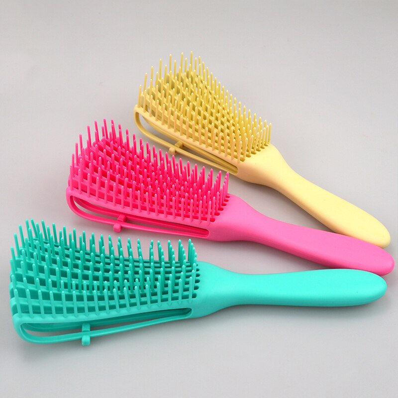 Cepillo desenredante 4c para cabello rizado, cepillo desenredante para cabello mojado, grueso y rizado, ajuste el cabello, masaje del cuero cabelludo, cepillo para desenredar el cabello