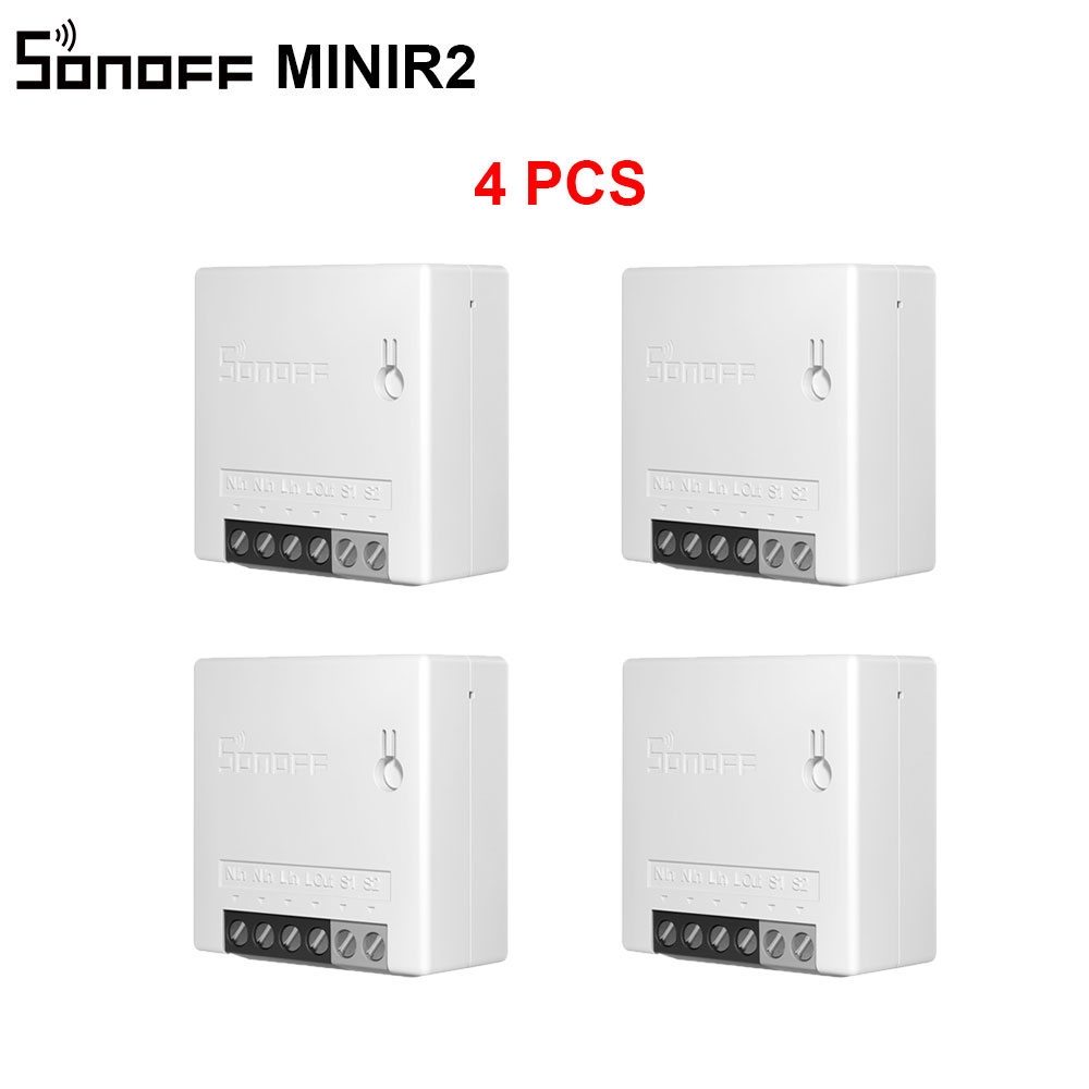 Itead SONOFF Mini Wifi Clever Relais 2 Weg Schalter Drahtlose e-WeLink APP Fernbedienung Licht Schalter 220V an aus Schalter: 4Stck MINIR2